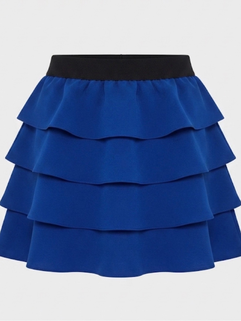 Central Park West Tiered Ruffle Mini Skirt | Royal Blue | Size M